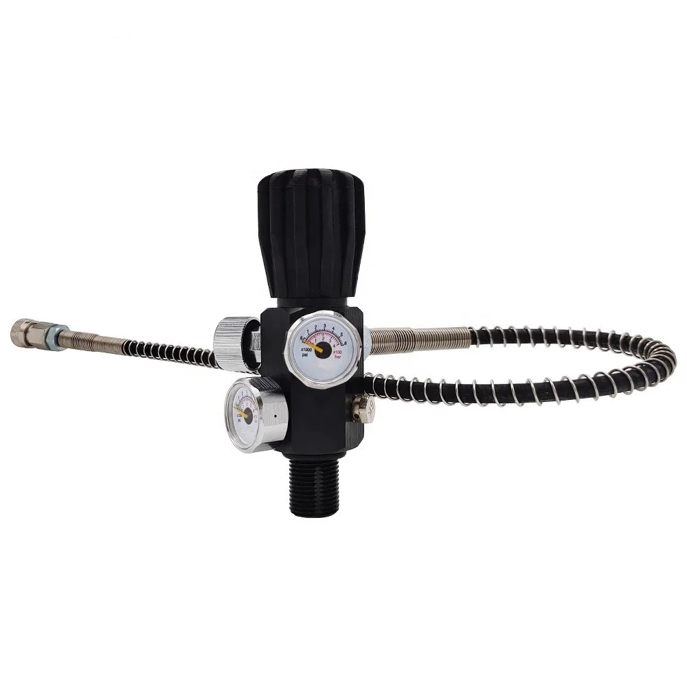 High Pressure 4500psi Paintball Co2 Tank Compressed Air Din Valve Gauge
