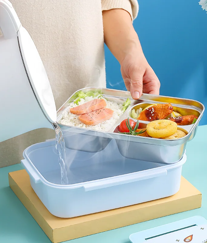 Boîte à lunch isotherme en acier inoxydable Offre Spéciale 2 ou 3 compartiments pour enfants Grands cadeaux