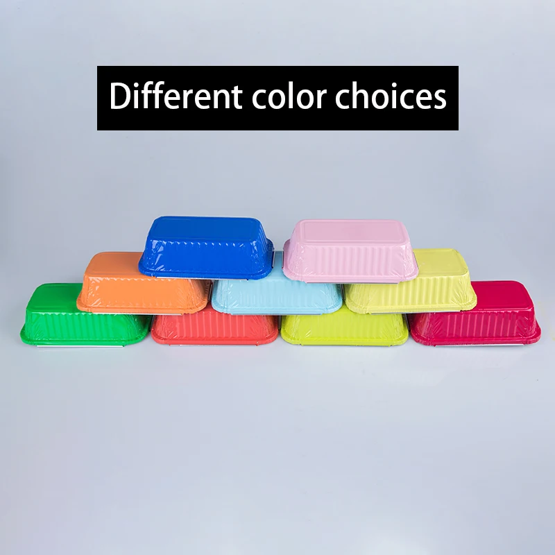 product eco friendly food service takeaway 8  baking use tin pans square wrinkwall colored disposable aluminum foil snail tray-3