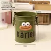 Autocollant lettre rétro vert bouche marron