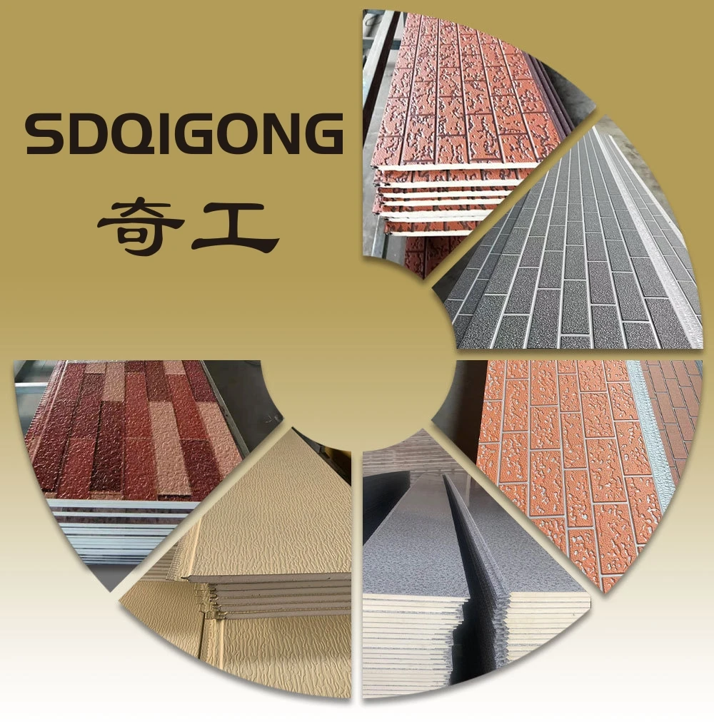 EPS sandwich panels fireproof insulation foam faux wooden wall panel decorative for warehouse details