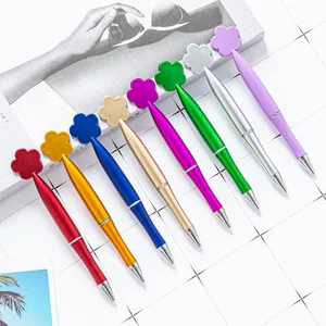 Promote Wholesale Creative Cartoon Flower Plastic Ballpoint Pen With Customized Printed Logo for Office Stationery