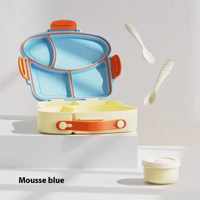 Portable 4 Compartment Tray School Lunchbox Cute Cartoon Design Microwave & Dishwasher Safe BPA Free