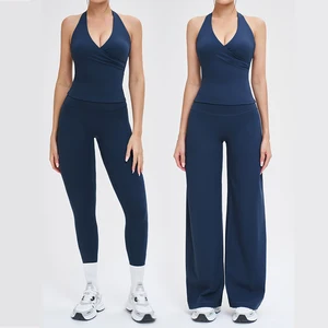 2026 New Custom logo High Waisted Bra Flared Leggings Gym Wear Women Sportswear Yoga Activewear Sets for Women