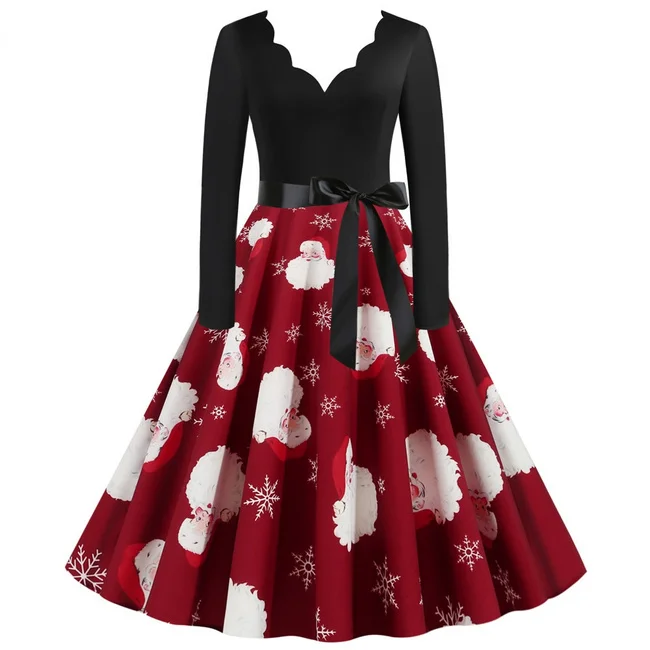 elegant christmas dresses for women over 50 Retro Stage Vintage Christmas Swing Dress main image 0