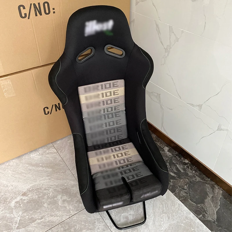EDDYSTAR Full Bucket Fixed Back Racing Seat Fiberglass Bucket Racing Seat for Universal Car BMW Honda Audi