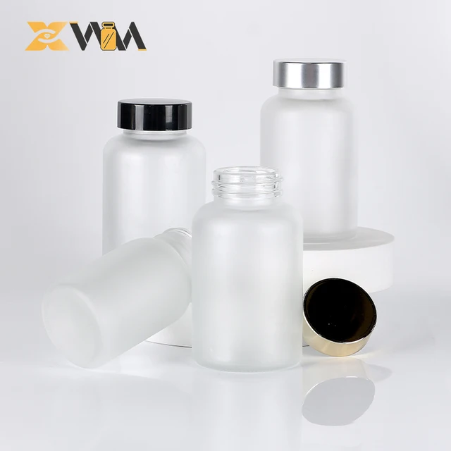 750ml High Quality Glass Bottle  with Customize Cap for Vitamin Supplement Gummies Capsule Bottle Support Customization