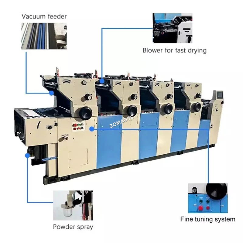 Magazine Book Four Color Fully Automatic High Quality Color Printing Press Paper Poster Offset Printing Machine
