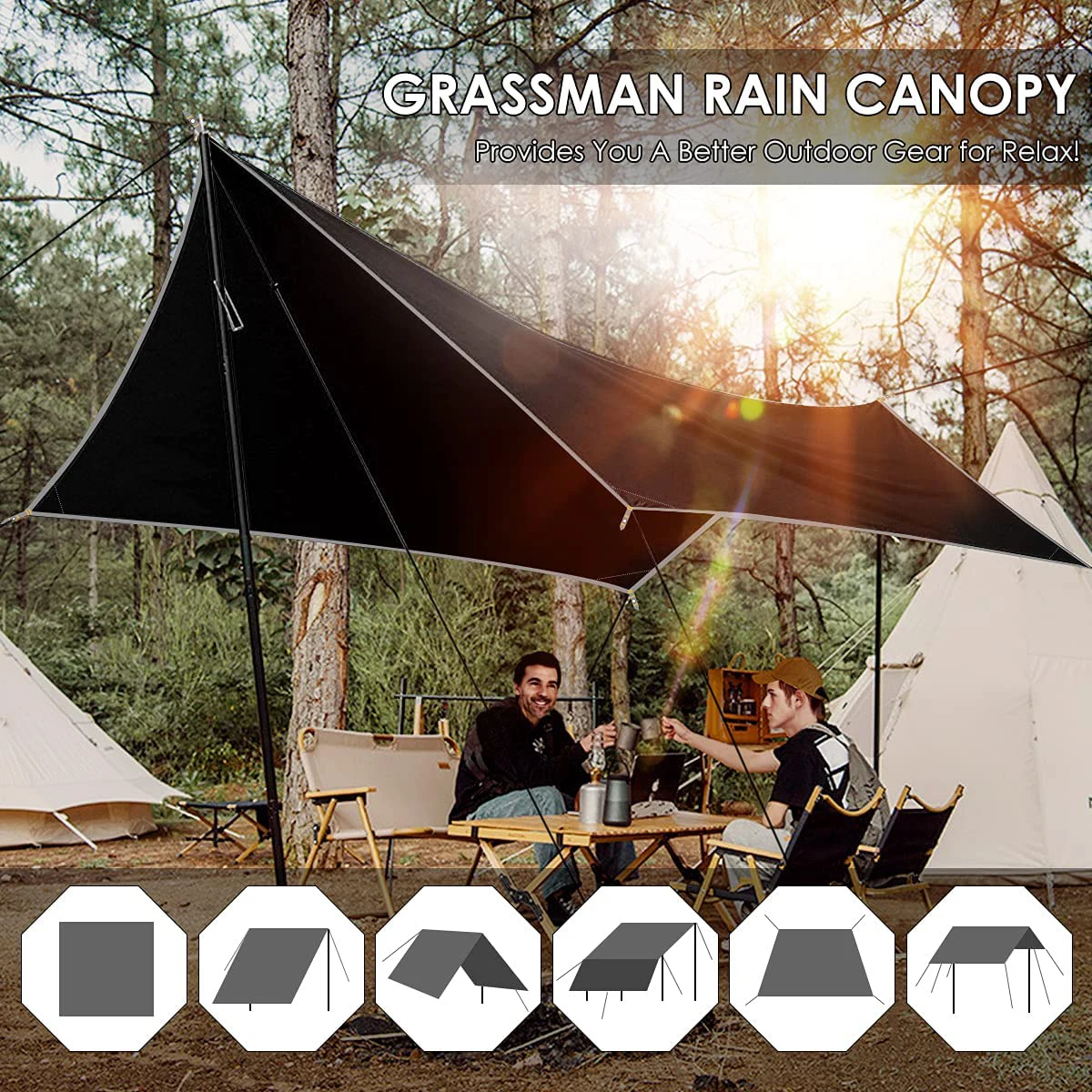 Aqua Quest Guide Tarp 100% Waterproof Ultralight Ripstop SIL