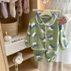 Snowflake fleece lapel xf03 green base with bear head