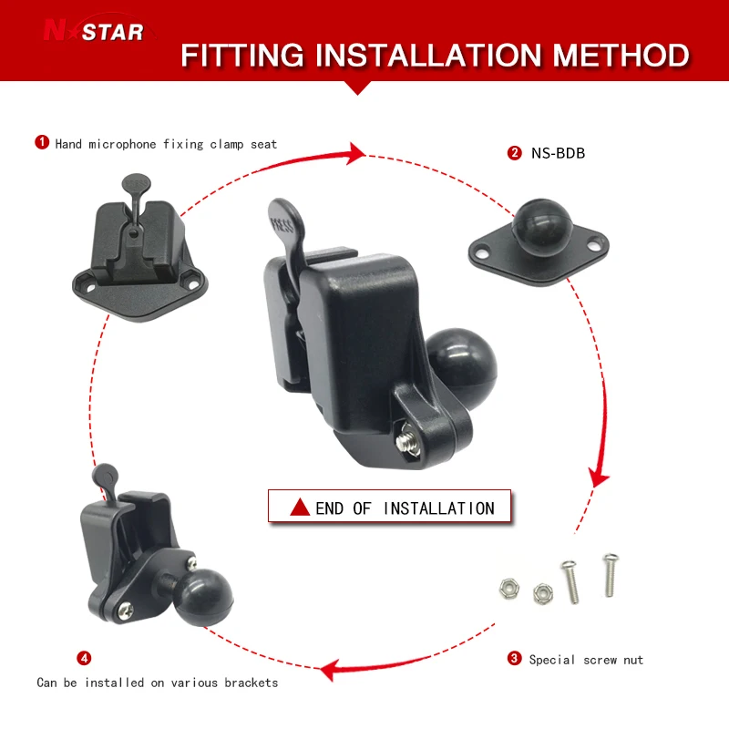 Supporto Per Microfono CB Per Auto - Clip In Metallo Con Adesivo, Senza Fori - Foto 10