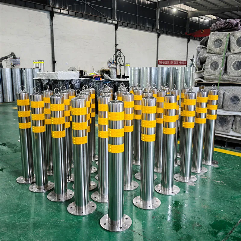 Traffic Road Anti-collision Safety Upright Pole Barriers Pillar 304 Stainless Steel Bollard