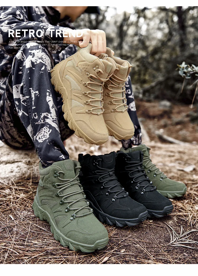 New Fashion Thick Soled Hiking Boots High Top Men Outdoor Sports ...