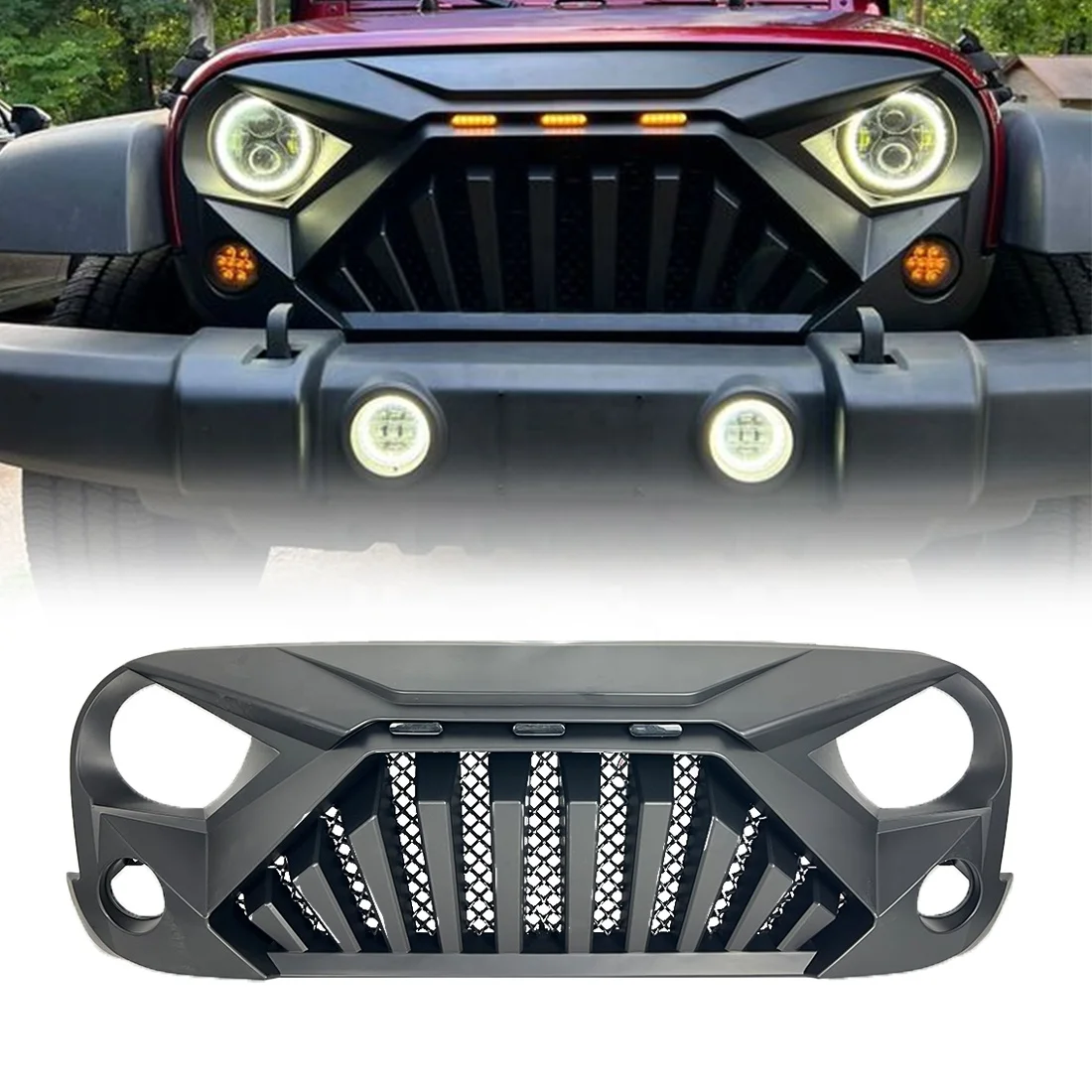 Car Grills Accessories Front Goliath Grille With Amber Lights For 2007