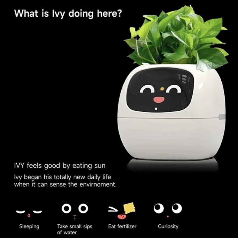 Best Selling Intelligent Lazy Person Automatic Water Absorbing Smart Cute Pet Flower Pot USB Rechargeable Indoor Potted