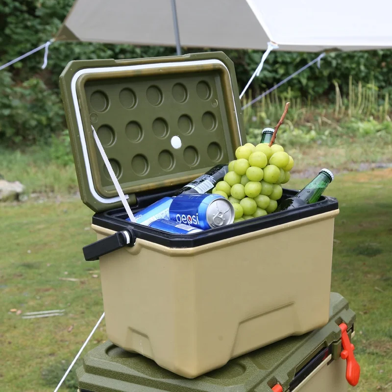 ROCKBROOK 2 in 1 Commercial Fancy Plastic Multifunction Smart Hard Foldable Outdoor Ice Chest Cooler Box for Camping