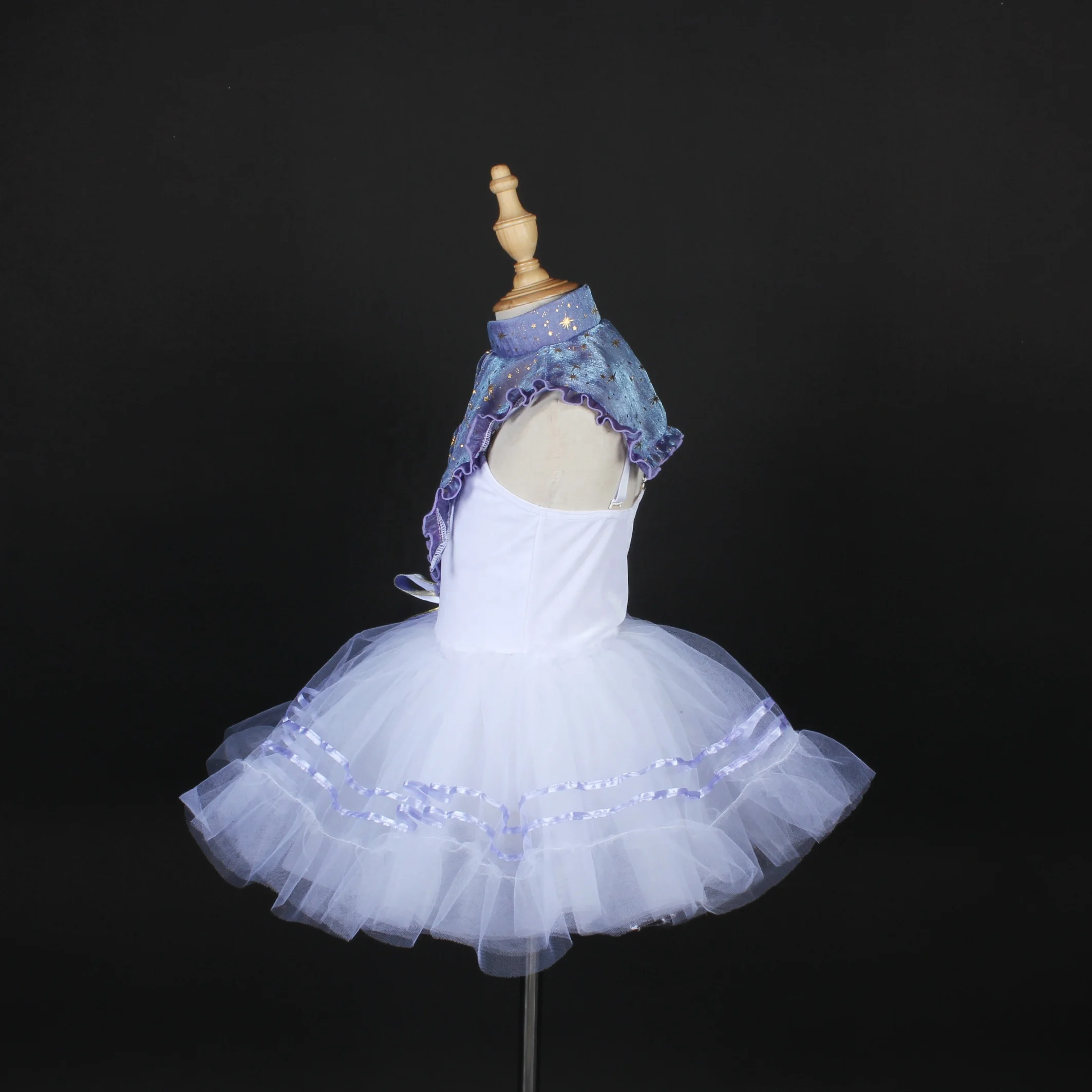 Gold Star Ballet Dress Little Girl Lyrical Dance Wear White Mesh Stage  Performance Dance Costume