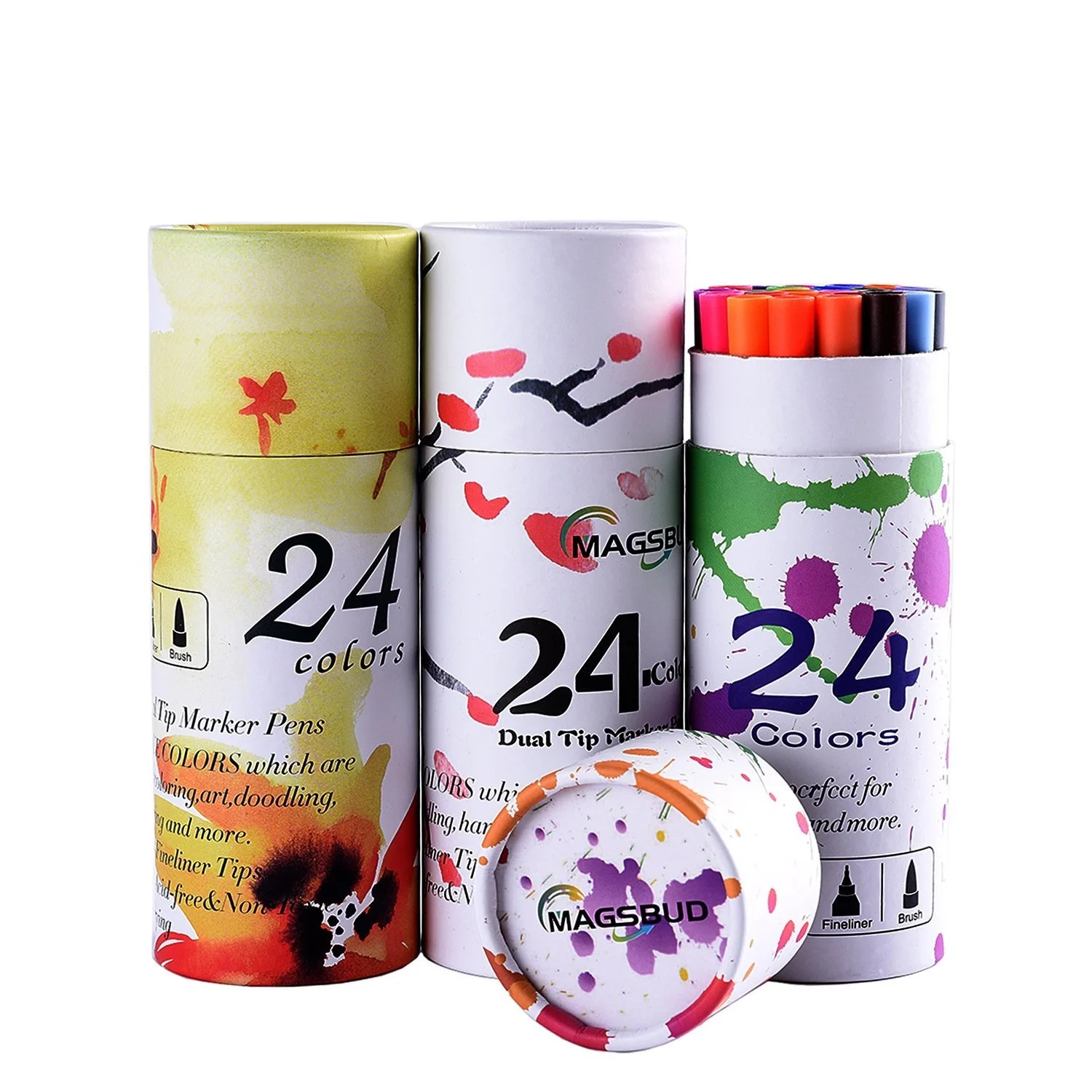 24 цвета микронные ручки акварельный двойной набор маркеров для рисования
