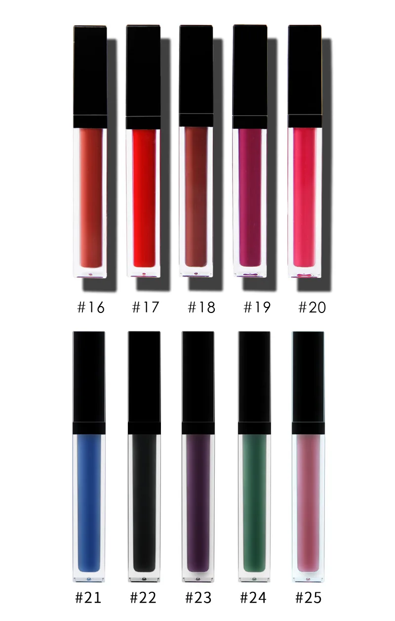 Оптовая продажа OEM фирменный макияж блеск для губ 20 цветов увлажняющая Матовая жидкая помада