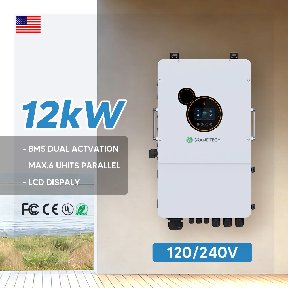 U.S. Warehouse 120v Solar Inverter off Grid Hybrid 5kw 8kw 12kw Solar Panels Split Phase Inverter 50hz Low Frequency Inverter