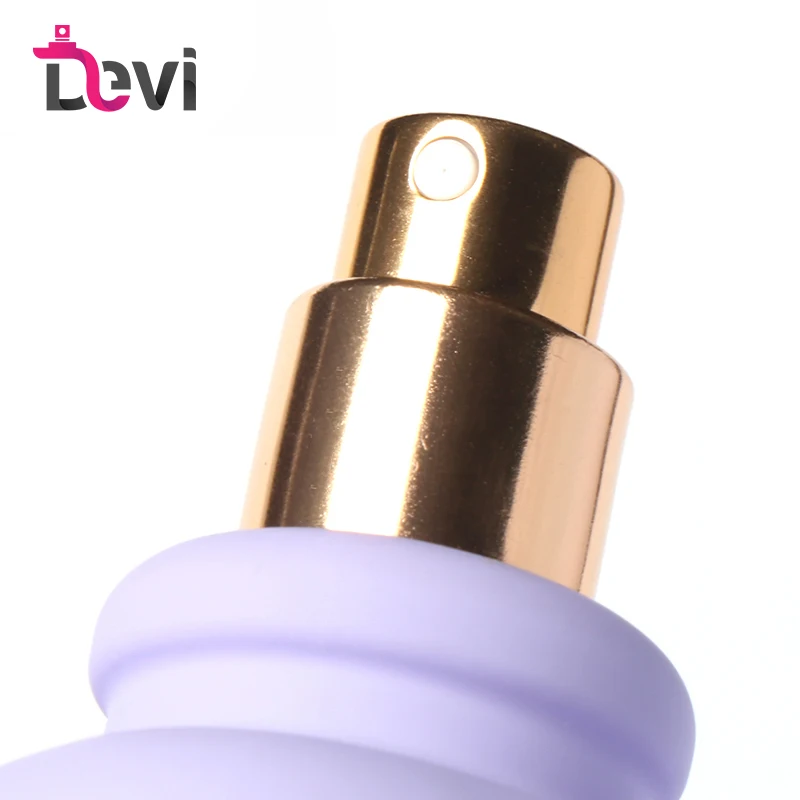 Devi Colorful Glass Perfume Bottle 50ML Lady Parfum Bottle Purple Matte  Finishing Perfume Bottle with Plastic Golden Crown Cap