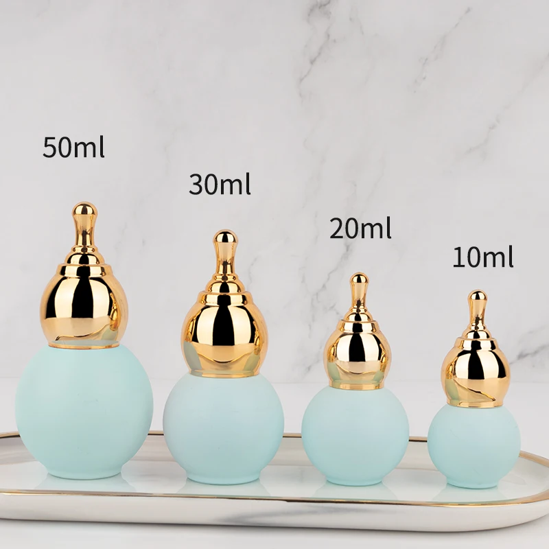 Luxury lantern shape bottle frost serum bottle 10ml 20ml 30ml 50ml glass essential oil dropper bottles supplier