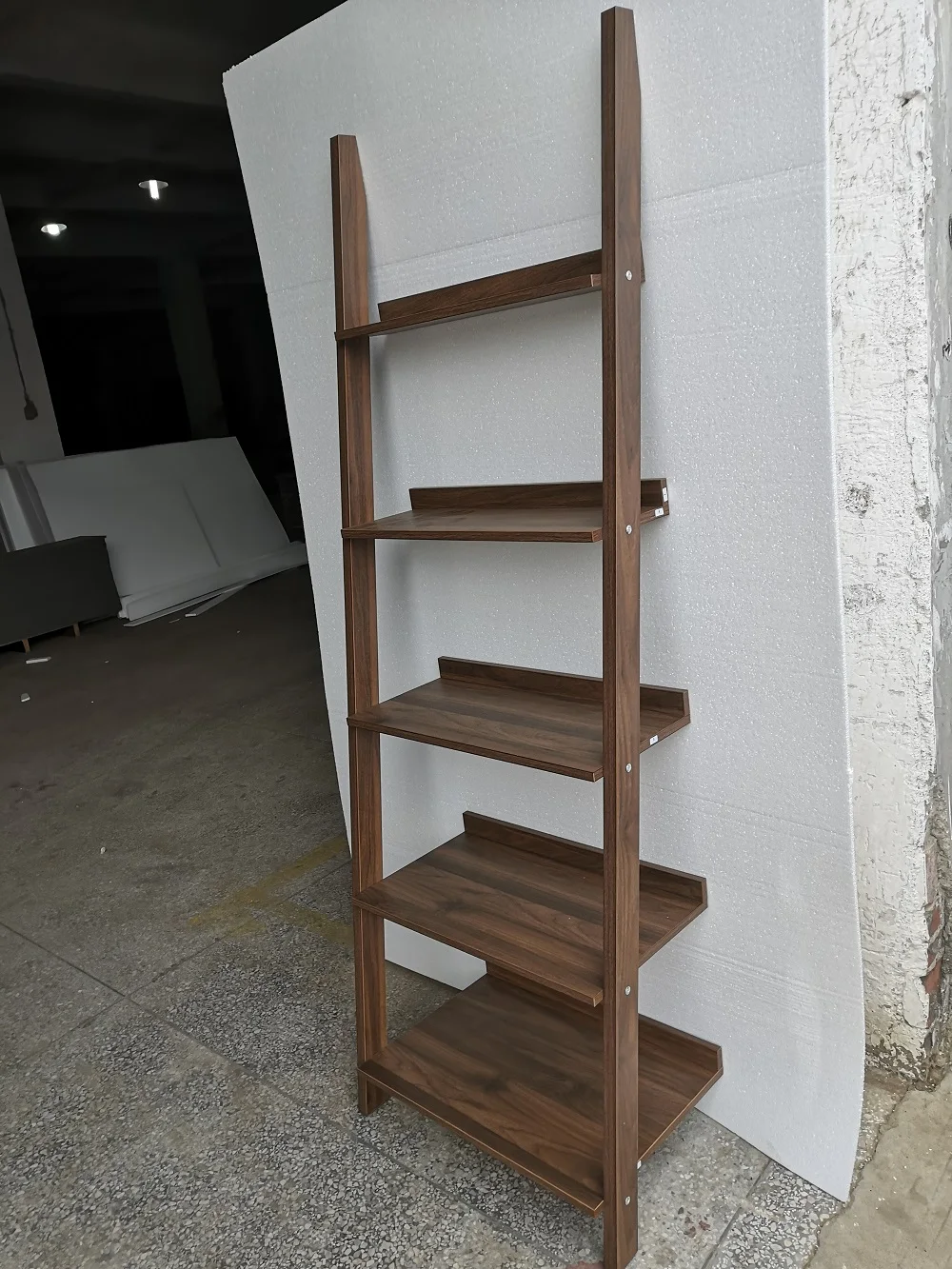 SCANTEAK ラダー ブック シェルフ 木製 オープンラック チーク材