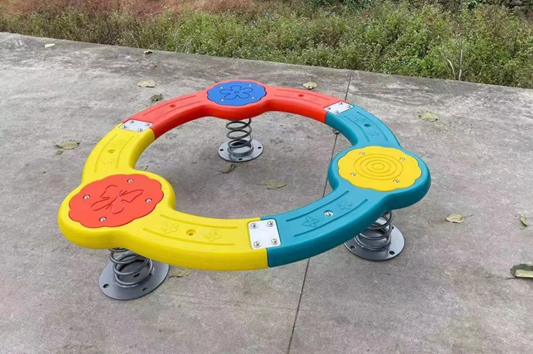 2025 New Round Spring Seat Children's Outdoor Balance Plastic Seesaw Large Outdoor Play Equipment