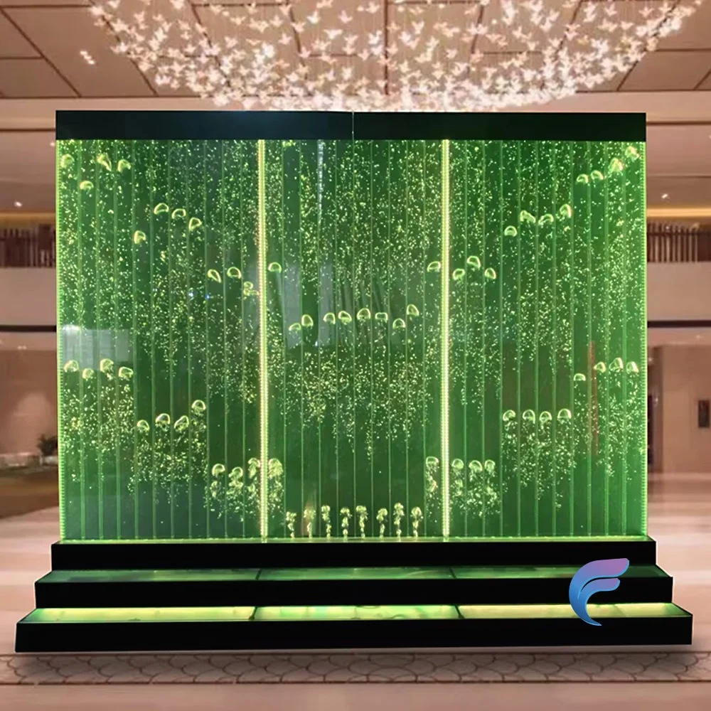 Interior Design Programmable Digital Bubble acrylic Water Wall Aquarium Ornaments Wall Partition Room Divider Screens