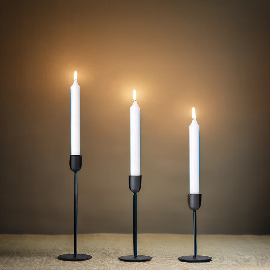 Customized Reusable Table Dinner Decorative Set of 3 Metal Candlestick Holder Black Copper Candle Stick Holder