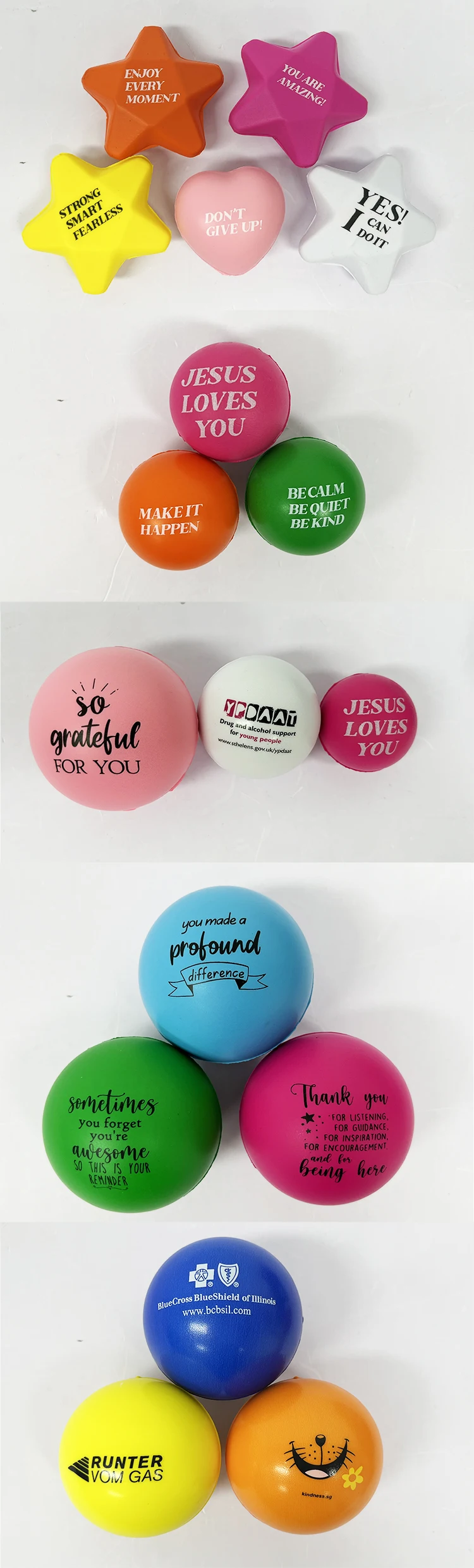Promotional Squeeze Pu Toy Anti-stress Shape Stressball Customized With Logo For Kids Foam Soft Relief Stress Ball Custom Logo