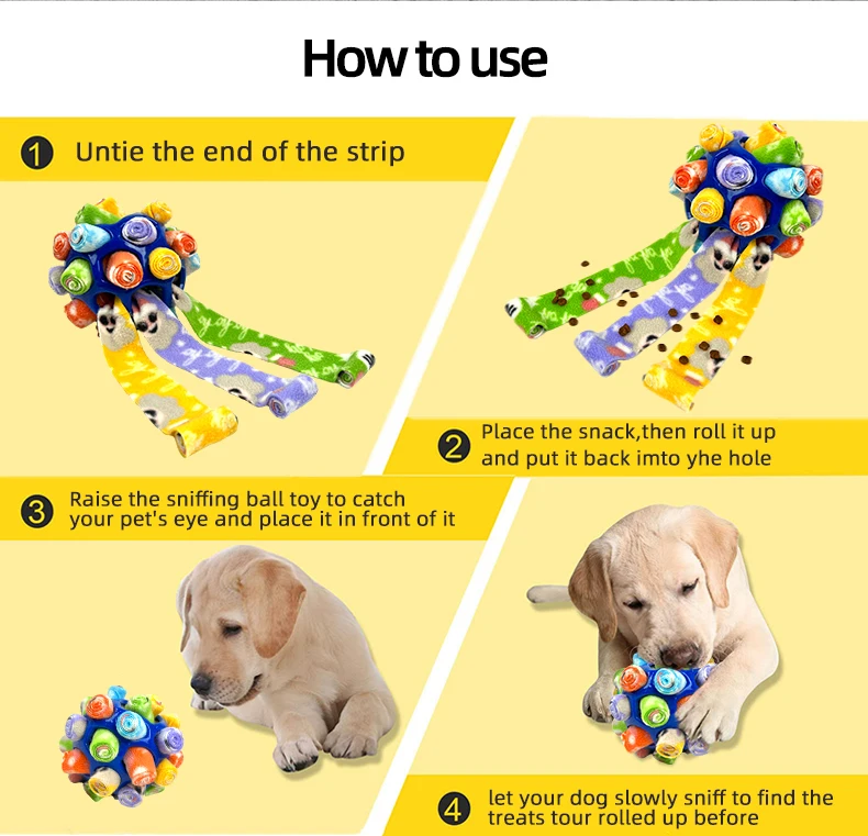 Interactive Pet Toys Dog Snuffle Ball With Bite Resistant Rope Slow Feeder Dog Chew Toy For Training Dog Balls factory