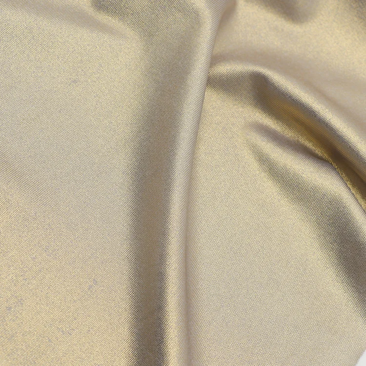 Custom Satin Shinny Knit Fdy Fabric Crystal Laser Holographic Pleated