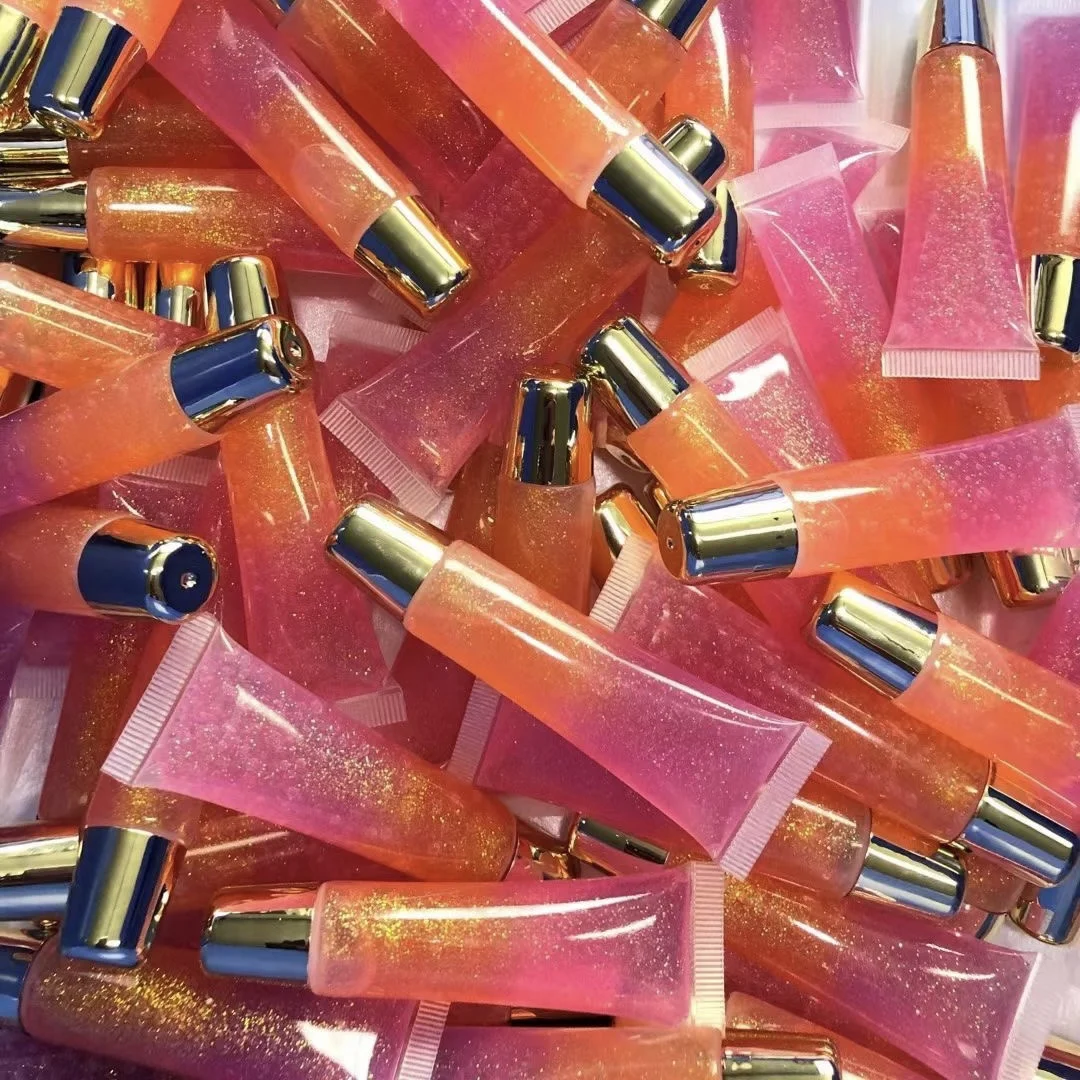 Clear Squeeze Lip Gloss Tubes Factory Customize Pink Lipstick Private