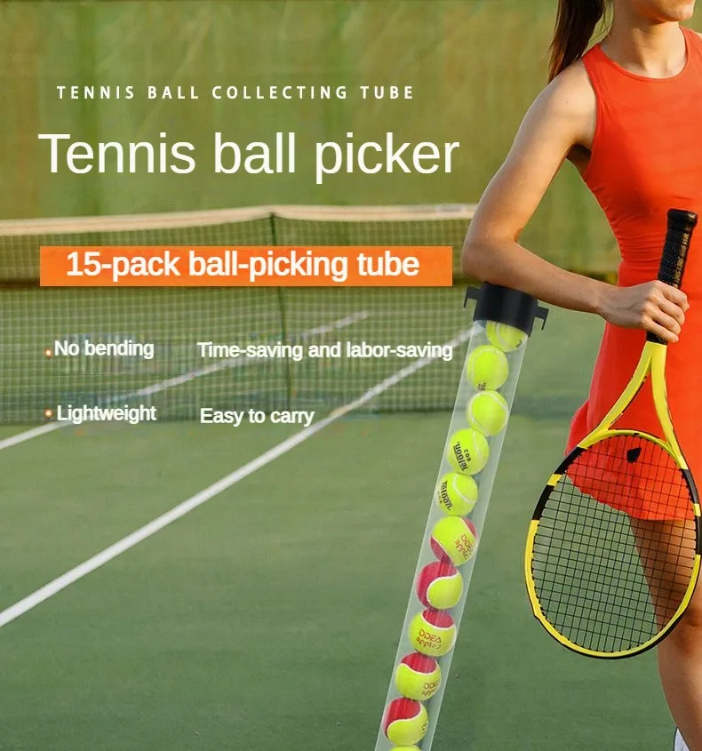 Tennis Ball Grabber Tennis Ball Pick up Tube with Shoulder Strap Lightweight Tennis Ball Retriever Collector Tube Carrier factory