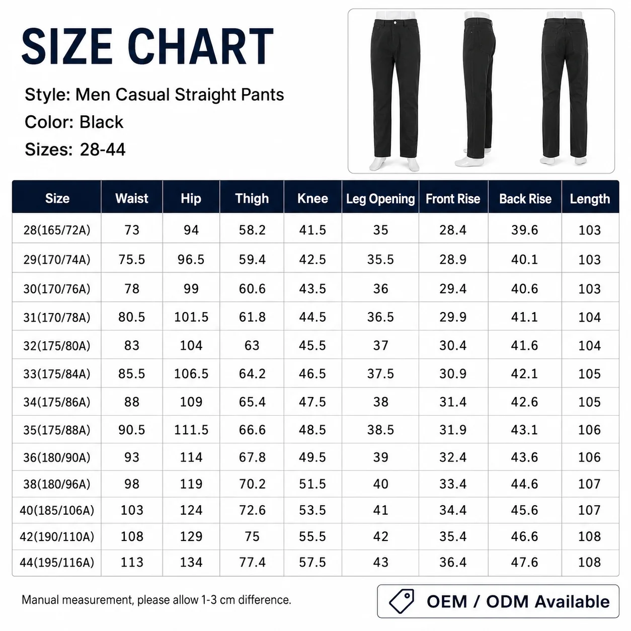 Custom High Quality Men's Casual Straight Stretch Plain Golf Pants With Five Pocket