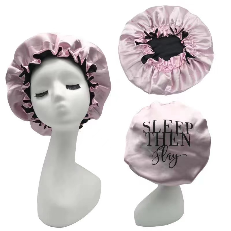 Custom Logo Satin Pillow Case Eye Mask Hair Band Reversible Hair