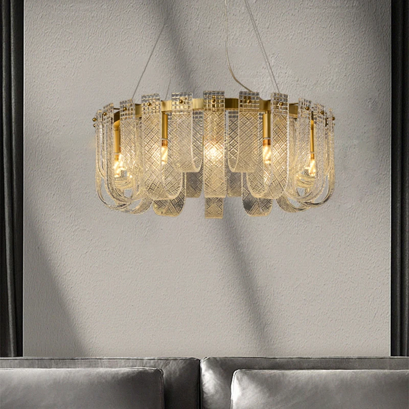 MEEROSEE Creative Glass Ball Pendant Light For Living Room Ceiling Luxury Lamps Home Decor Modern Indoor Lighting MD87717