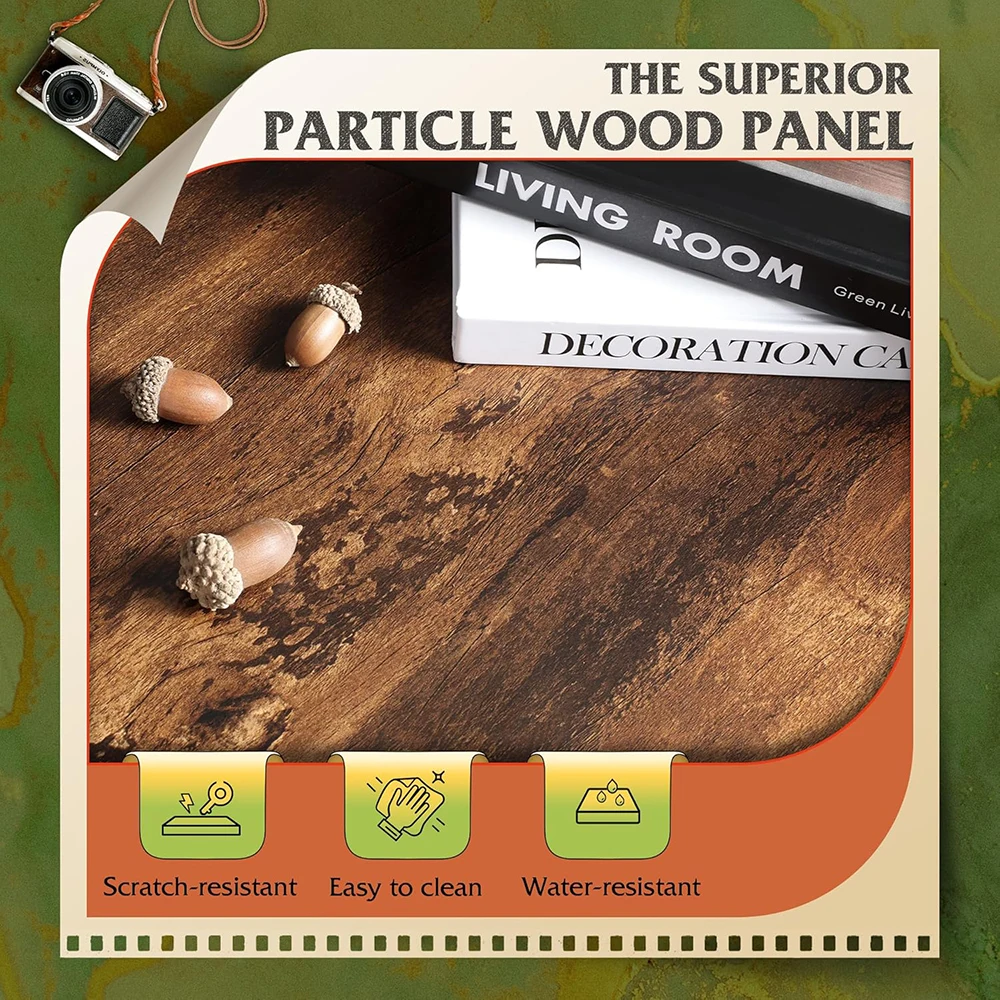 product modern wood dresser with 4 drawers tall sturdy metal frame wooden chest for bedroom  living room brown oak-3