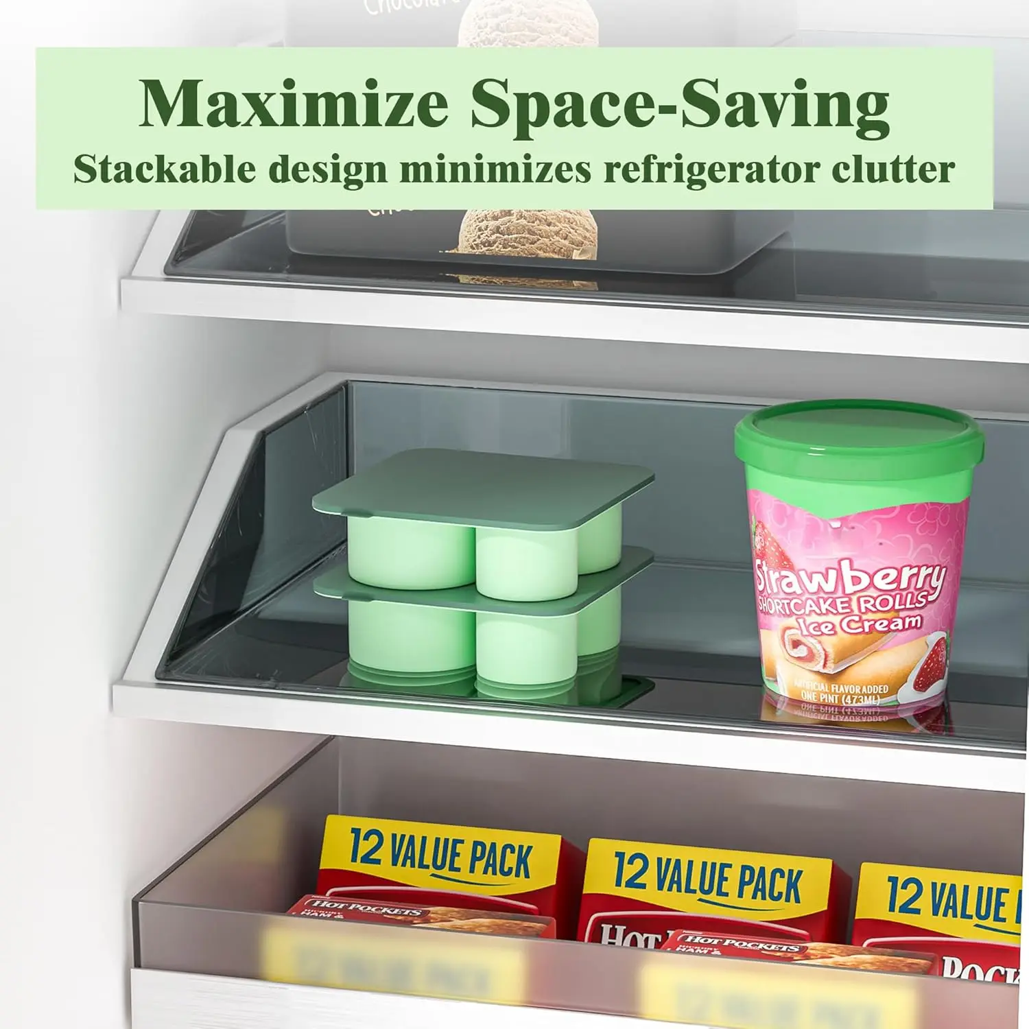 Easy Release Silicone Reusable Large Ice Cube Trays with Lid for Freezer Ice Cube Tray for Stainless Steel Insulated Cup