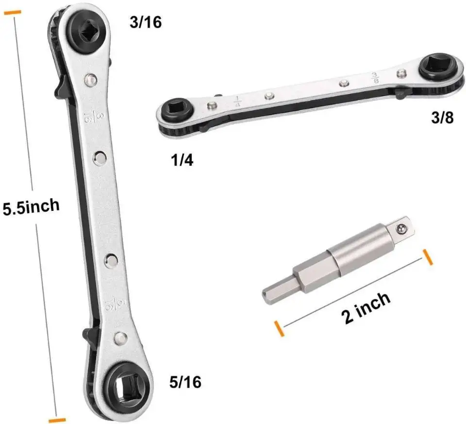 CT-122 3/16-3/8" Portable Refrigeration Hand Tools HVAC Tool Ratchet Wrench