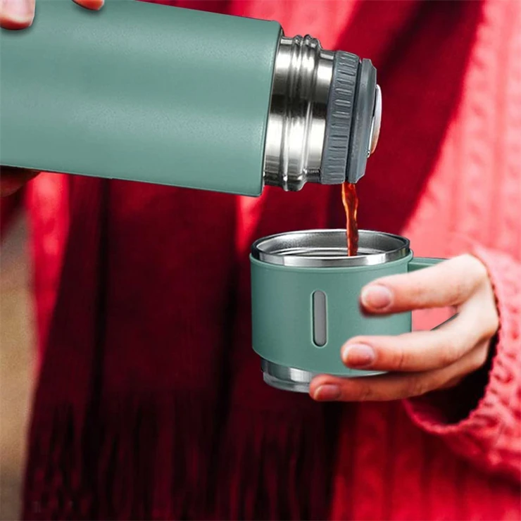 Vacuum Flask Set 3 Cups Insulated Water Bottle Travel Coffee Mug Stainless Steel Vacuum Flask Coffee Cups Water Flask  Drinks