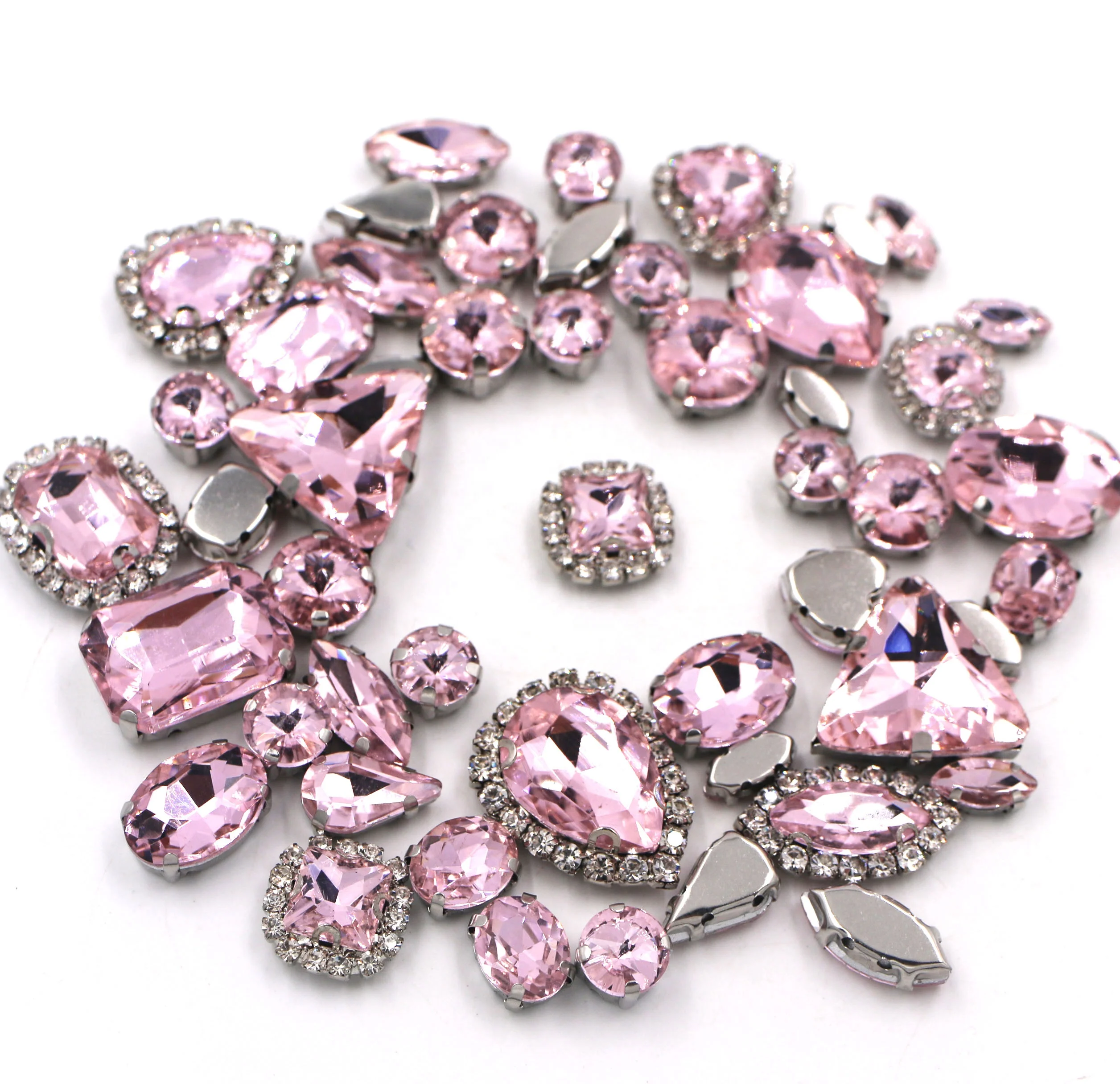 Wholesale Wholesale Pink Mixed Crystal Buckle Rhinestones With Silver From m.alibaba.com