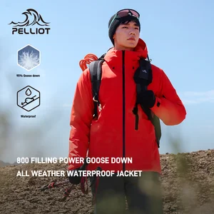 Men's 24 New Outdoor Down Jacket With Filling Goose Down Pelliot Ski Mountaineering Suit Winter Bomber With Hooded Collar
