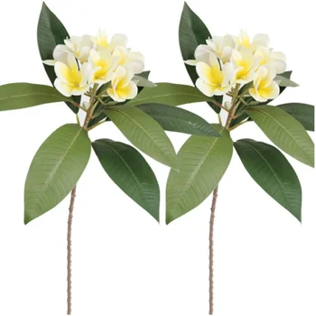 Artificial Plumeria Frangipani Flower Long Stem Real Touch Lifelike for Wedding Home Party Table Vase Autumn Flowers Decoration