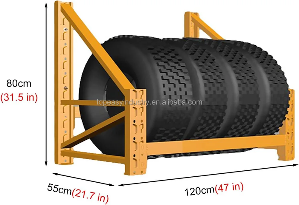 Large Wall Mount Car Rims Tyre Rack Multi-Tire Display Storage Holder ...
