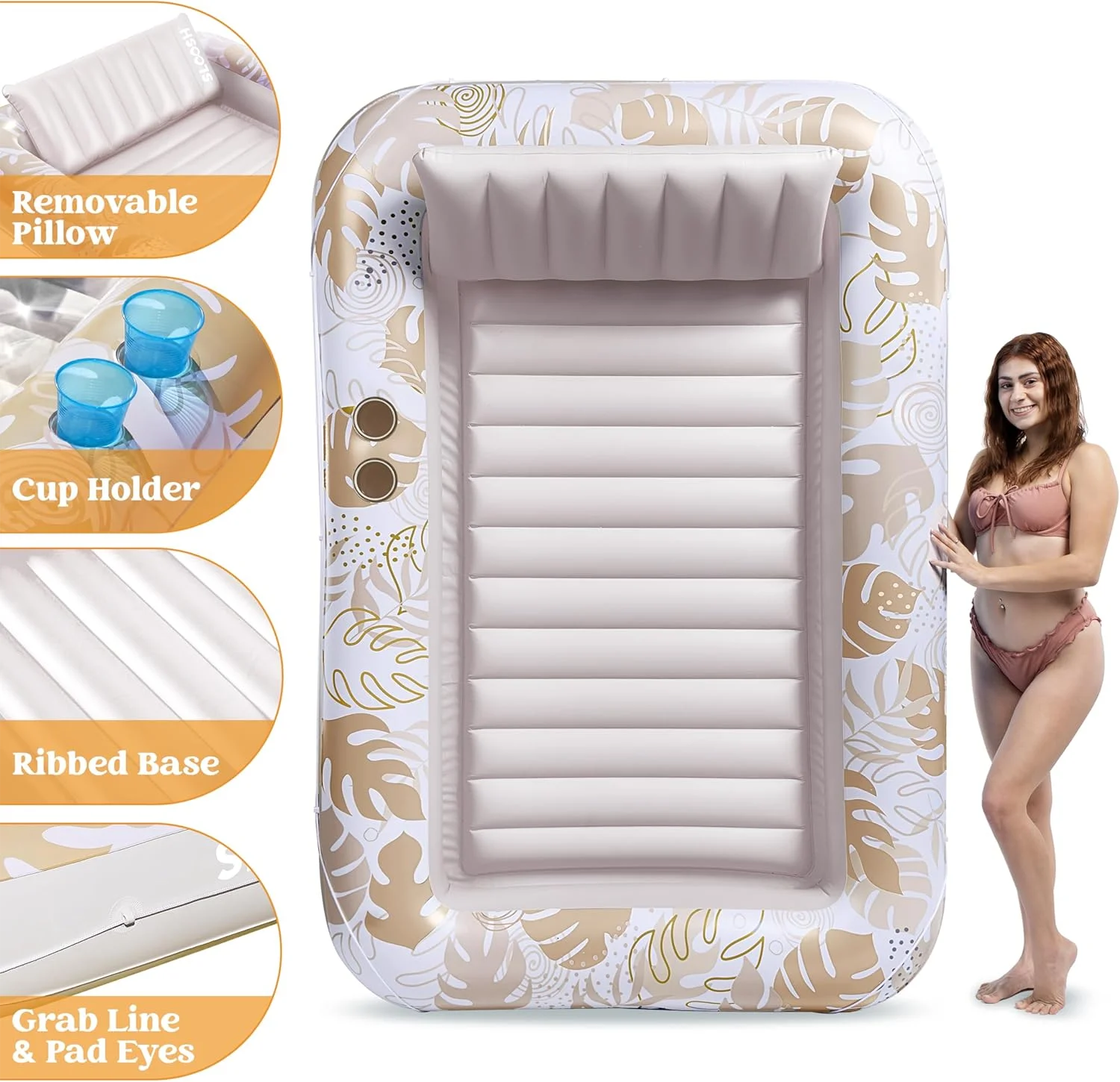 Adult PVC Inflatable Pool Lounger Float Comfortable Ride-on for Swimming and Parties