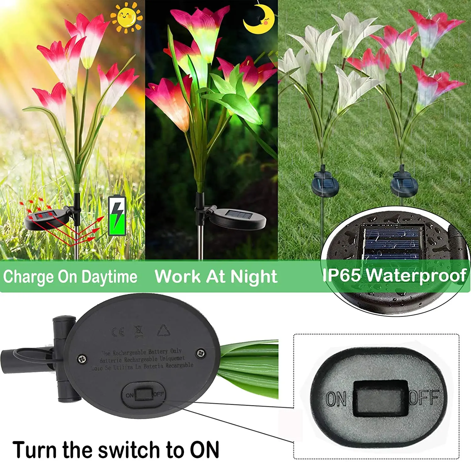 LED Solar Simulation Rose Flower Light Home Decorative Flower Lights Garden Decoration Lawn Lamp Waterproof Landscape Rose Light