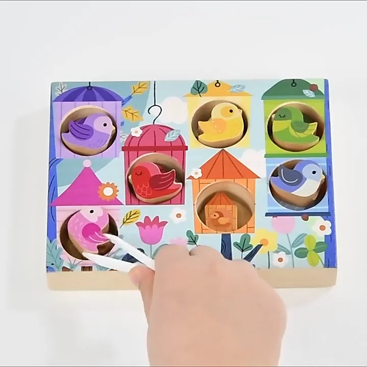 Lacing Cards Wooden Threading Lacing Toddlers Preschool Games Fine