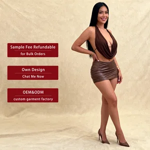 Streetwear Fashion Unique Summer Simple Style Hollow Out Sexy Backless Halter Tie up Vest Crop Top Women'S Tank Top